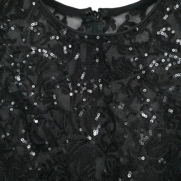 Mac Duggal Black‎ Embellished High Neck Gown Long Sleeve Dress SZ 18 $698 68011 - Picture 6 of 8
